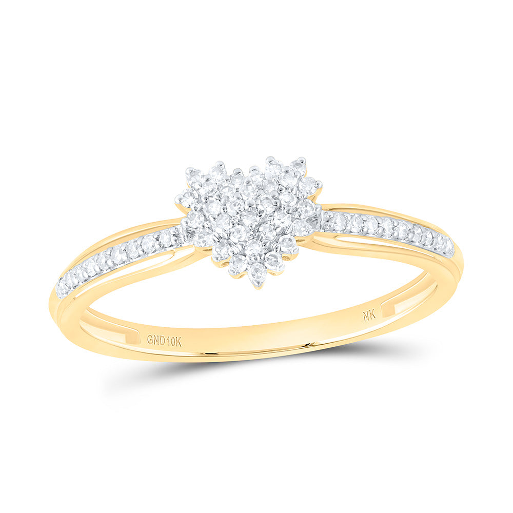 1/6CTW-NAT DIA NK FASHION HEART RING Daisy Joyeria
