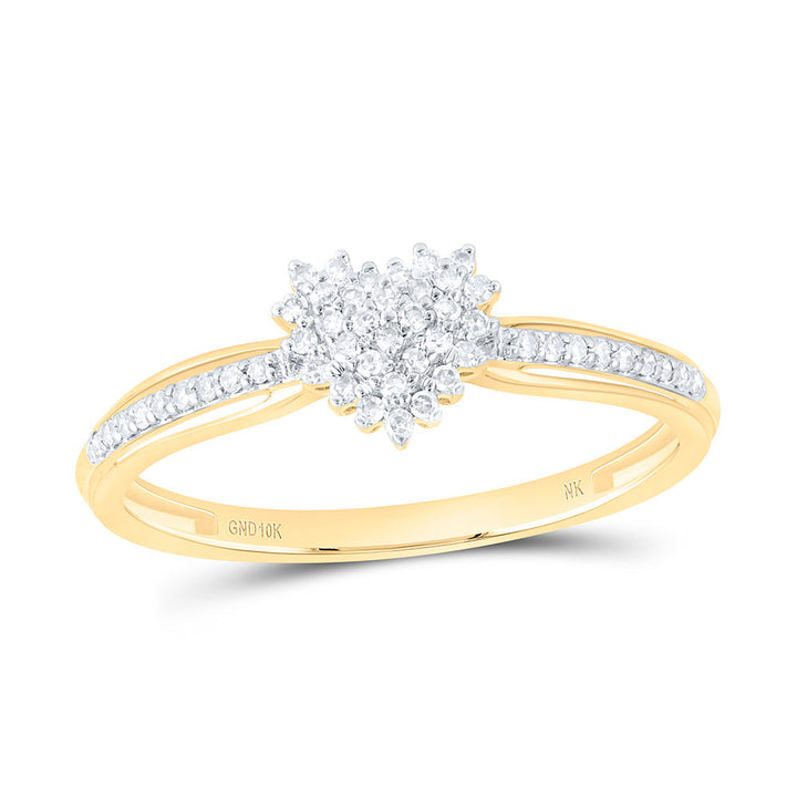 1/6CTW-NAT DIA NK FASHION HEART RING Daisy Joyeria