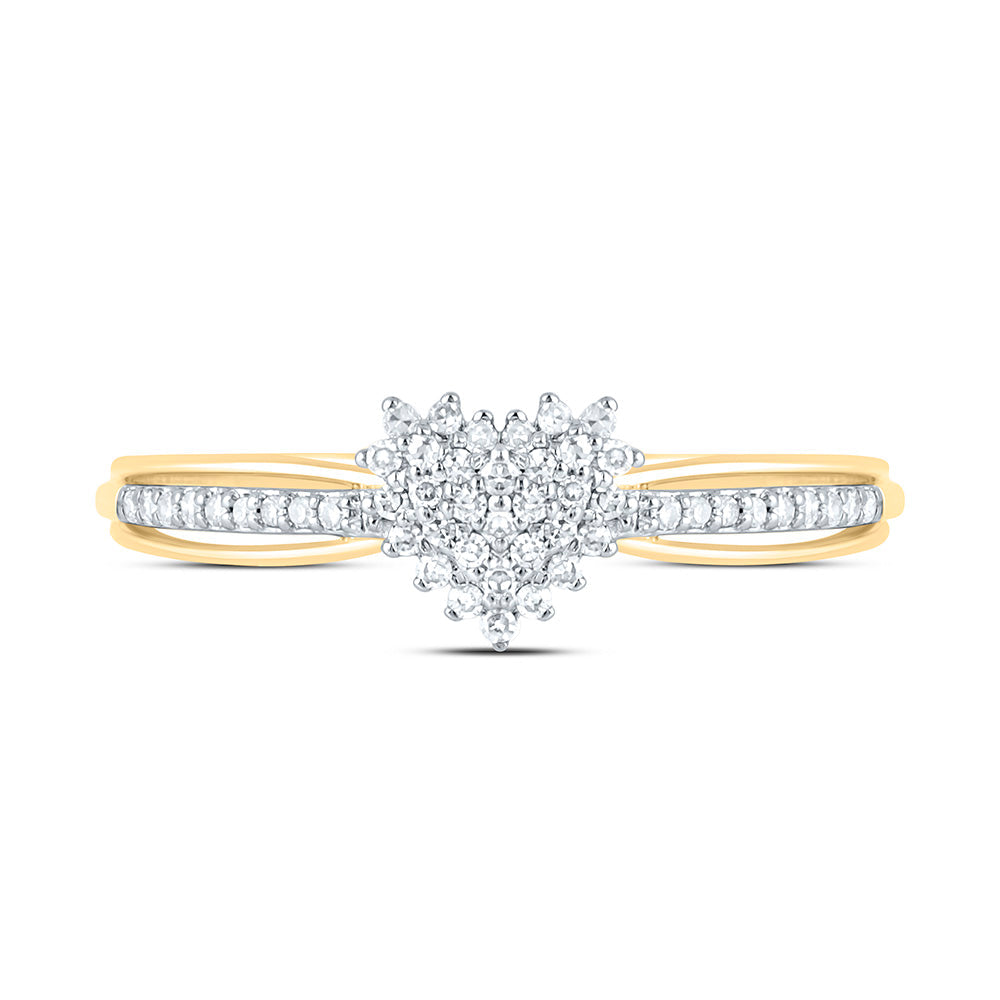 1/6CTW-NAT DIA NK FASHION HEART RING Daisy Joyeria