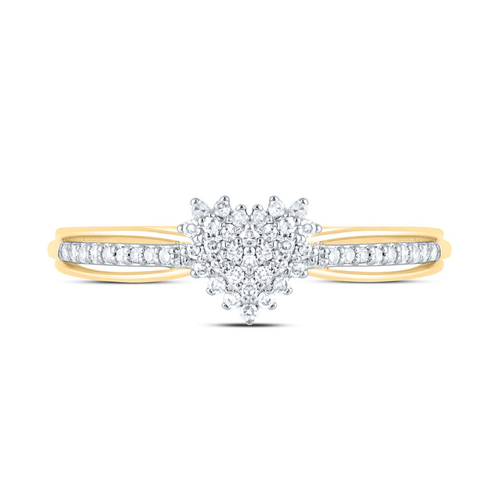 1/6CTW-NAT DIA NK FASHION HEART RING Daisy Joyeria