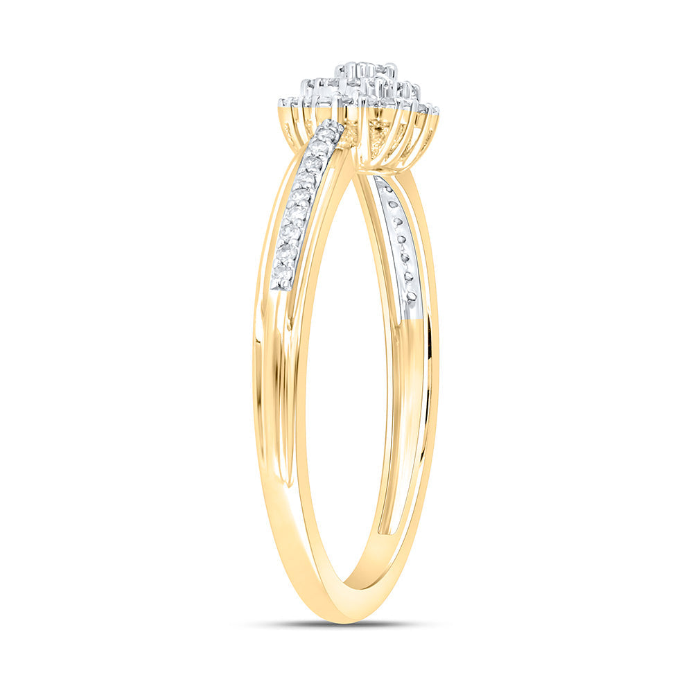 1/6CTW-NAT DIA NK FASHION HEART RING Daisy Joyeria