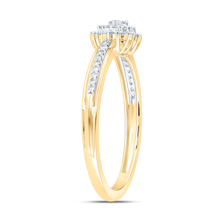1/6CTW-NAT DIA NK FASHION HEART RING Daisy Joyeria