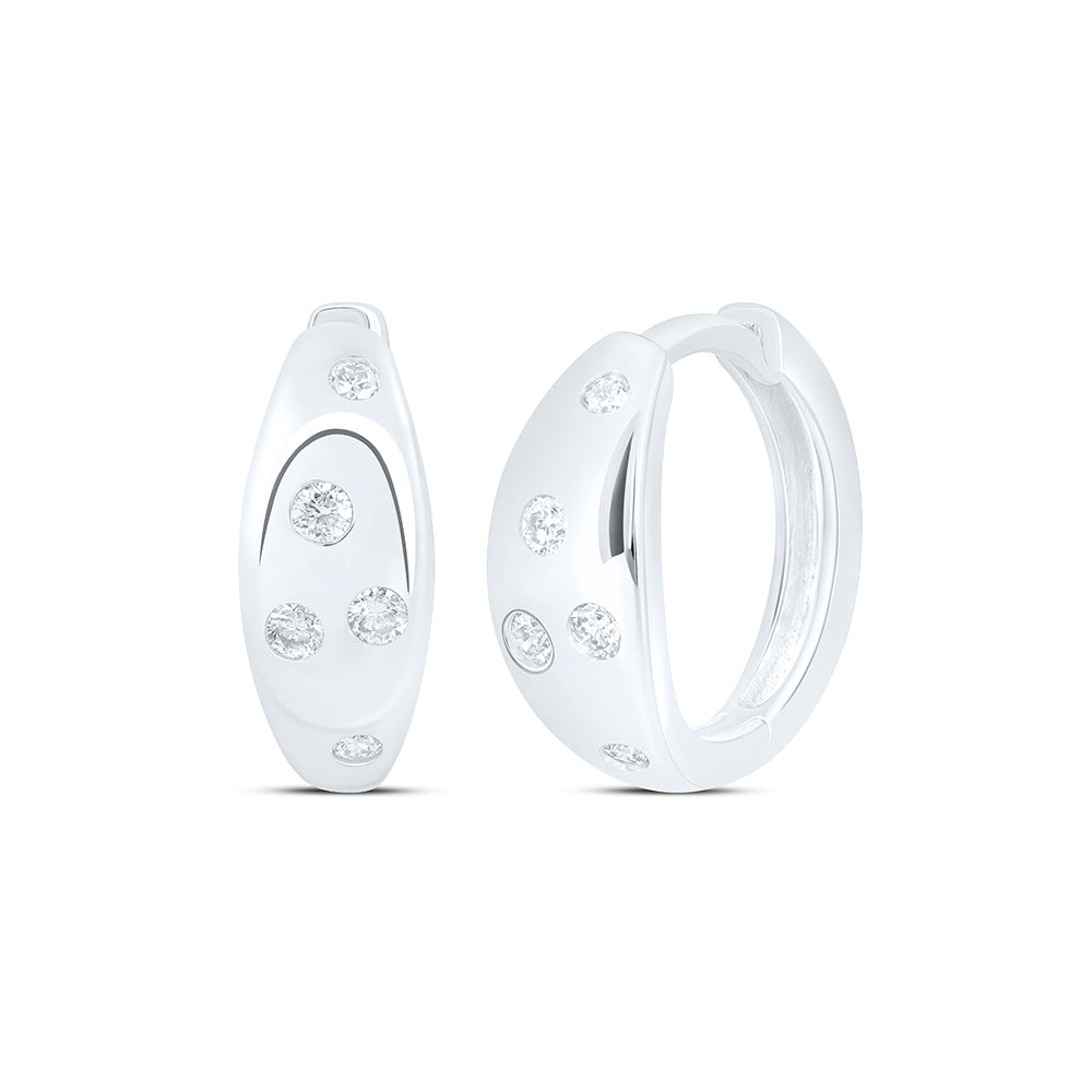 1/6CTW-NAT DIA ANA M FASHION HOOP EARRING Daisy Joyeria