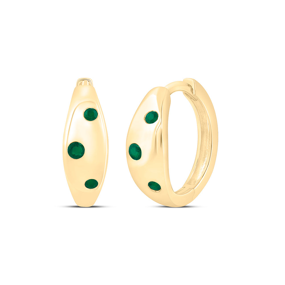1/10CTW-RD-EM NAT GEM HOOP EARRING Daisy Joyeria