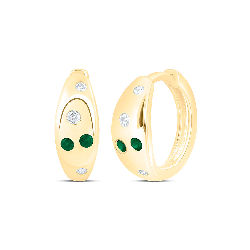 1/10CTW-NAT DIA ANA M 1/12CT-RD-EM NAT GEM HOOP EARRING Daisy Joyeria