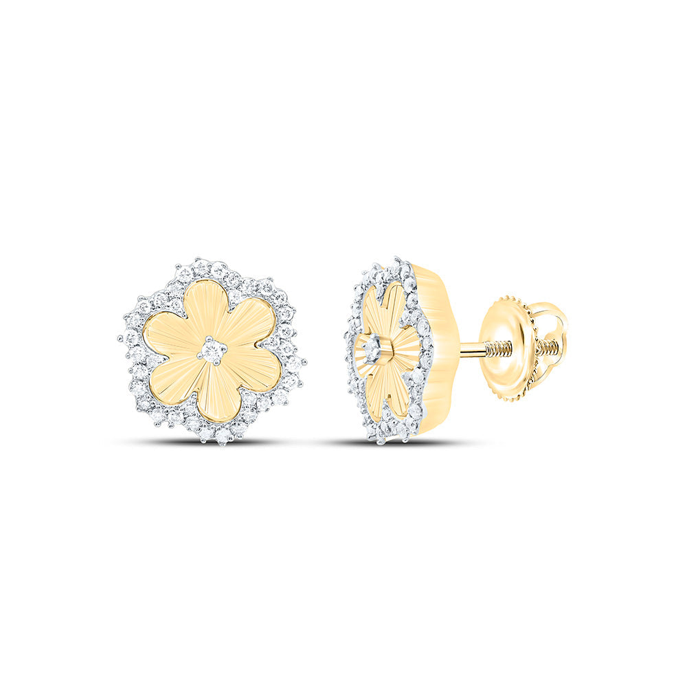 1/5CTW-NAT DIA CN FASHION FLOWER EARRING Daisy Joyeria