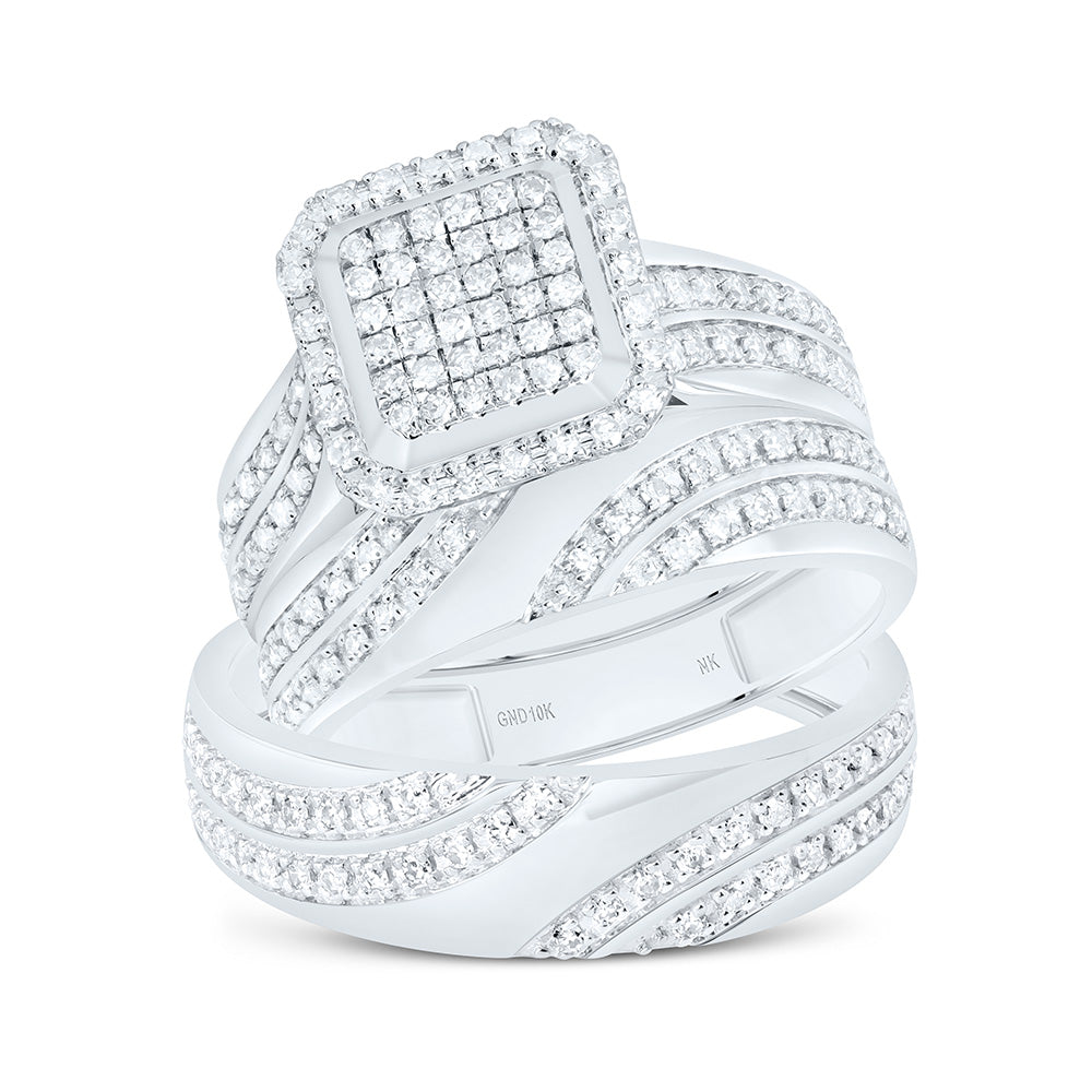 5/8CTW-NAT DIA NK FASHION ASSCHER TRIO SET Daisy Joyeria