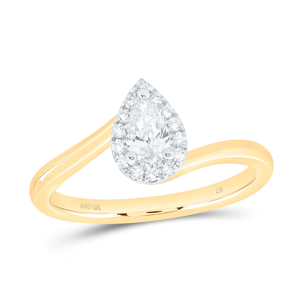 1/3CTW-NAT DIA CN 1/4CT-CPS FASHION PEAR PROMISE RING Daisy Joyeria