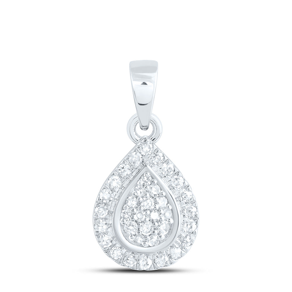 1/10CTW-NAT DIA NK FASHION PEAR PENDANT Daisy Joyeria