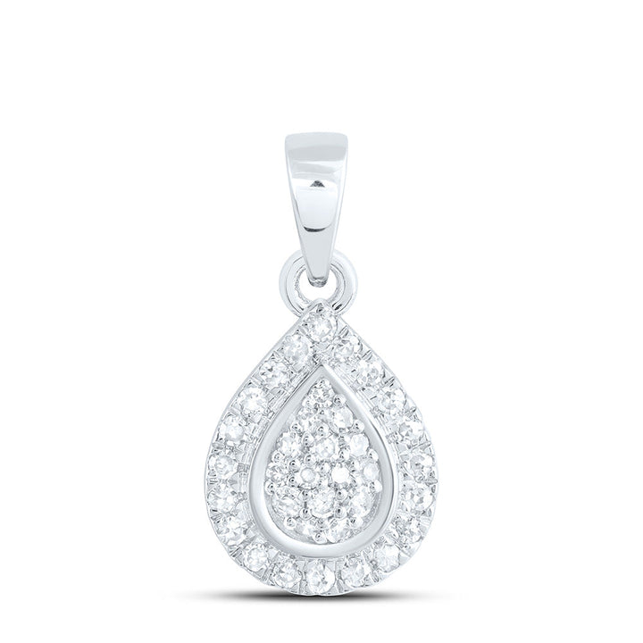 1/10CTW-NAT DIA NK FASHION PEAR PENDANT Daisy Joyeria
