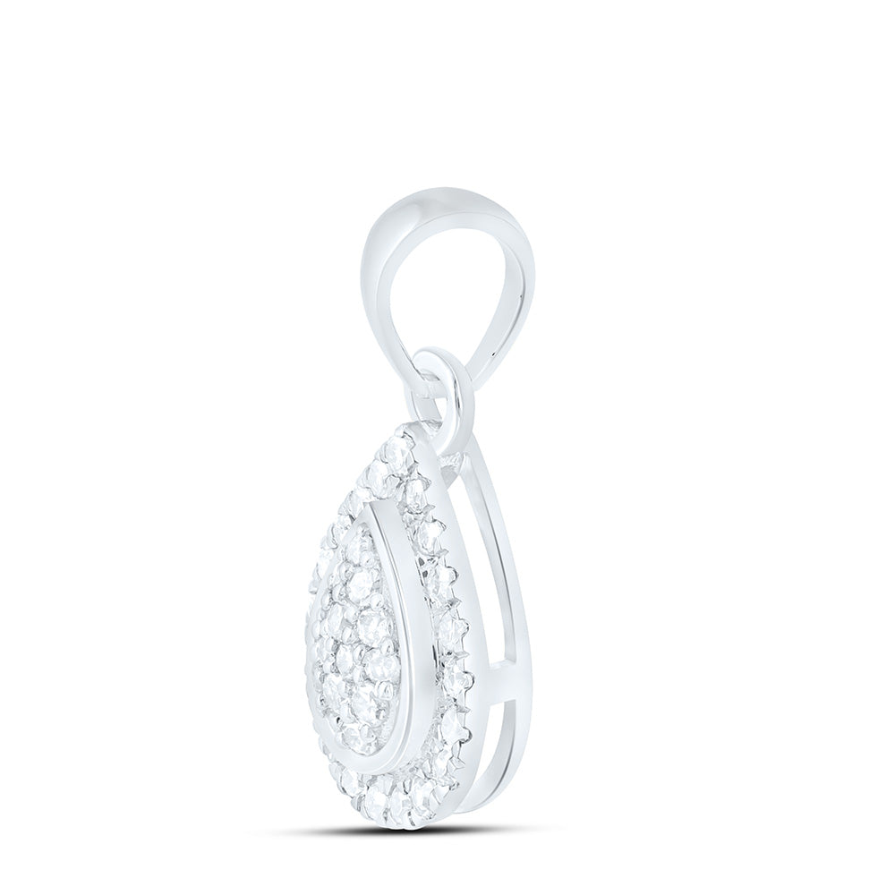 1/10CTW-NAT DIA NK FASHION PEAR PENDANT Daisy Joyeria
