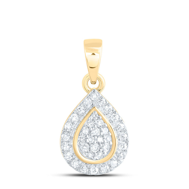1/10CTW-NAT DIA NK FASHION PEAR PENDANT Daisy Joyeria