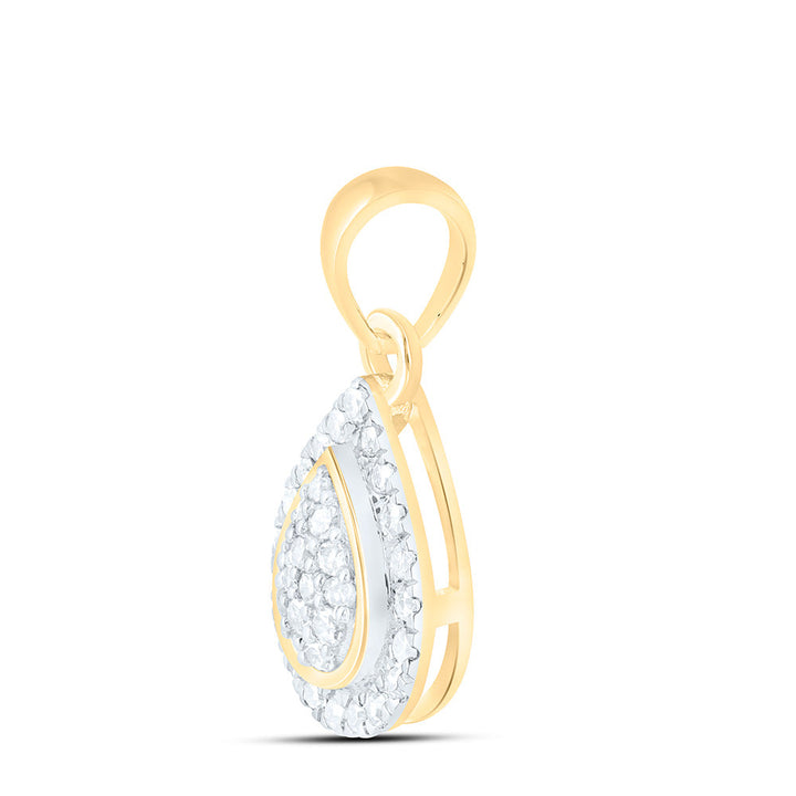 1/10CTW-NAT DIA NK FASHION PEAR PENDANT Daisy Joyeria