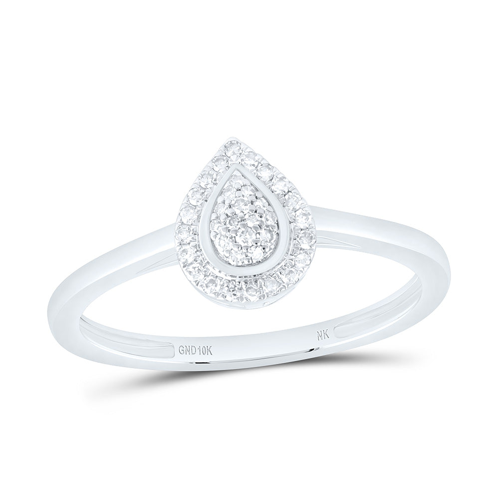 1/10CTW-NAT DIA NK FASHION PEAR RING Daisy Joyeria