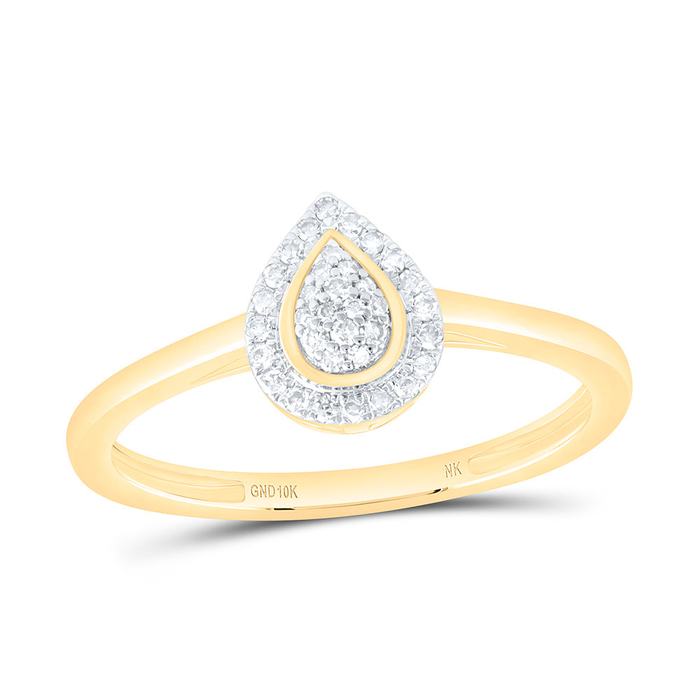 1/10CTW-NAT DIA NK FASHION PEAR RING Daisy Joyeria