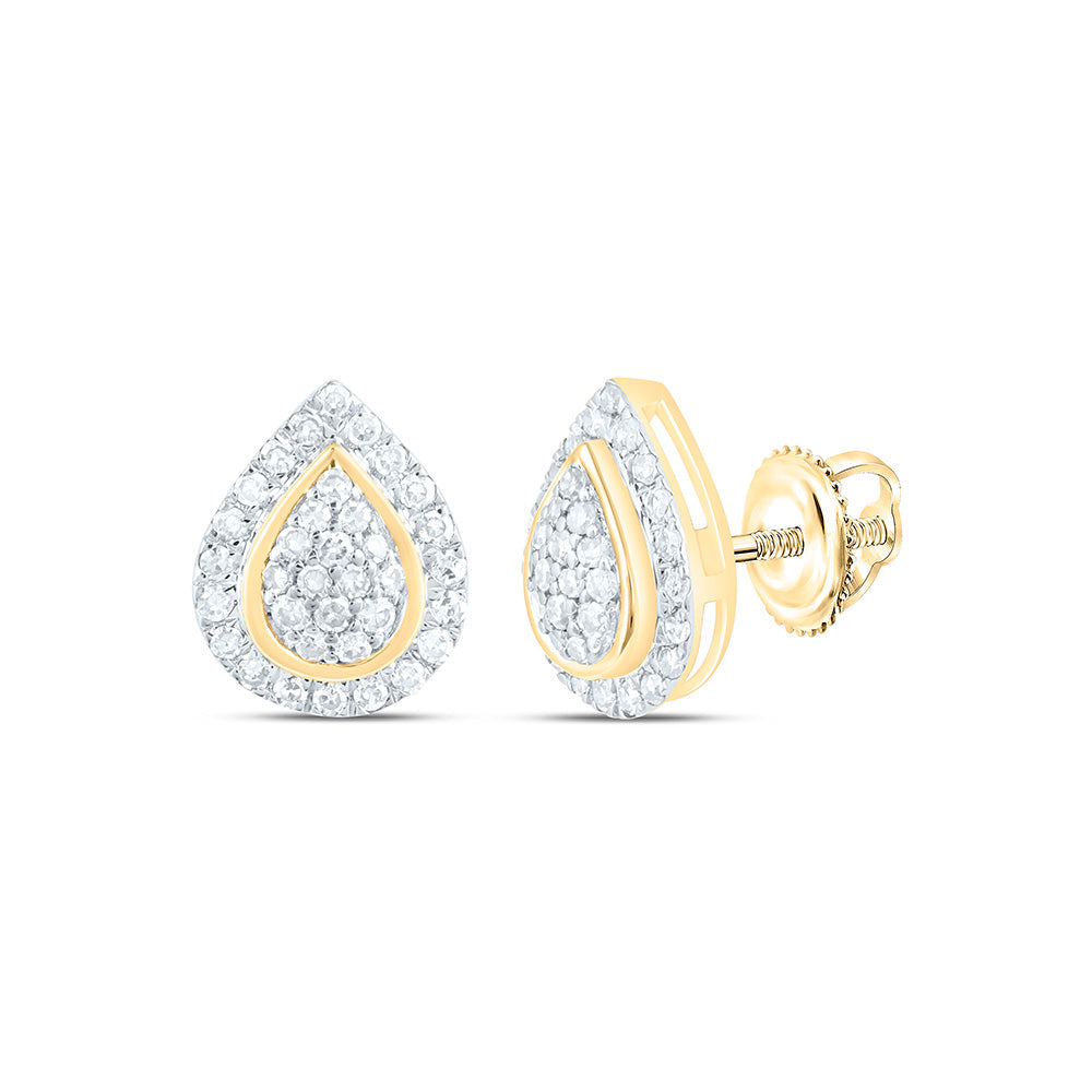 1/6CTW-NAT DIA NK FASHION PEAR EARRING Daisy Joyeria
