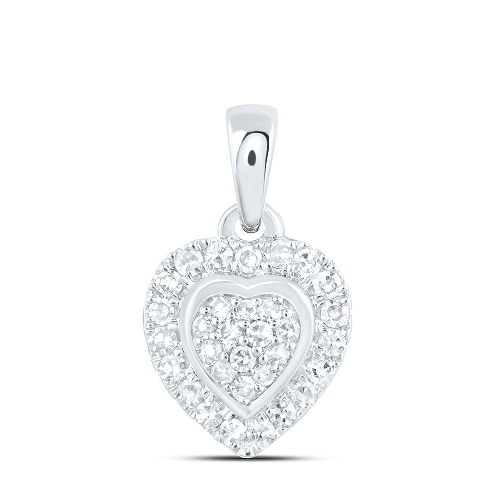 1/8CTW-NAT DIA NK FASHION HEART PENDANT Daisy Joyeria