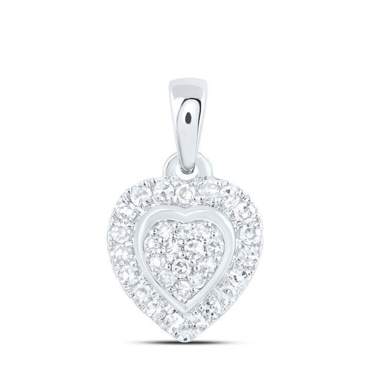 1/8CTW-NAT DIA NK FASHION HEART PENDANT Daisy Joyeria