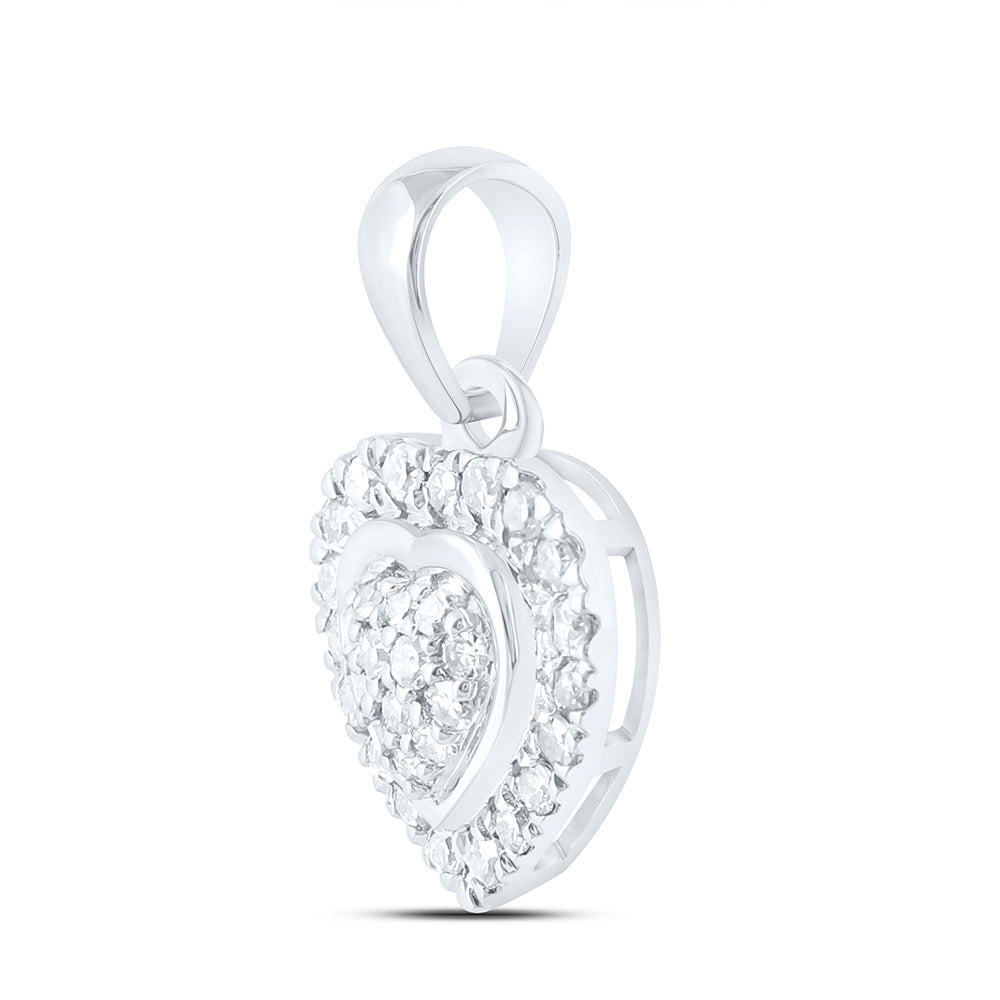 1/8CTW-NAT DIA NK FASHION HEART PENDANT Daisy Joyeria