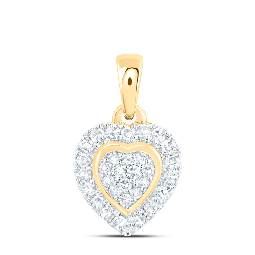 1/8CTW-NAT DIA NK FASHION HEART PENDANT Daisy Joyeria