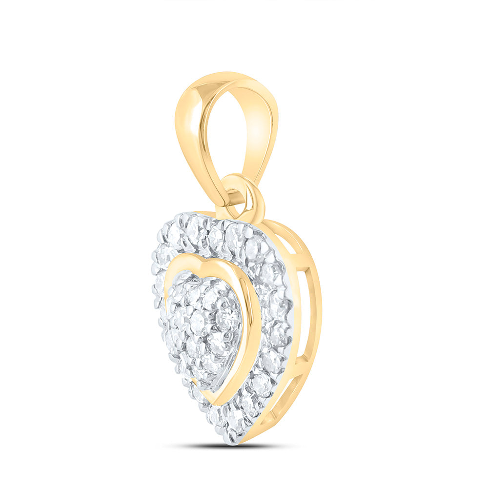 1/8CTW-NAT DIA NK FASHION HEART PENDANT Daisy Joyeria