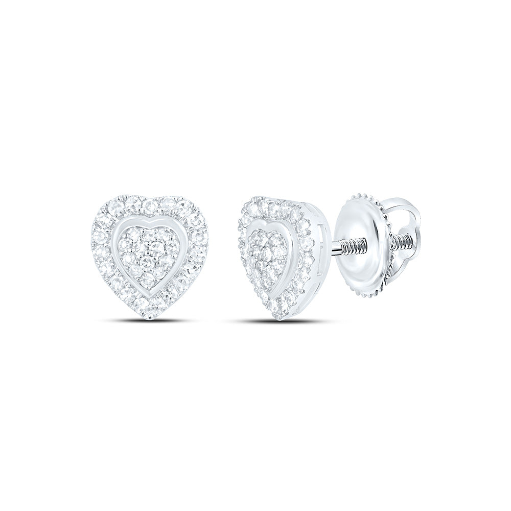 1/6CTW-NAT DIA NK FASHION HEART EARRING Daisy Joyeria