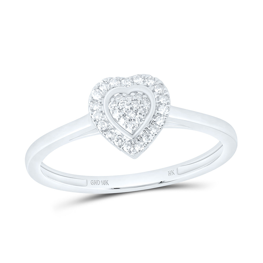 1/8CTW-NAT DIA NK FASHION HEART RING Daisy Joyeria