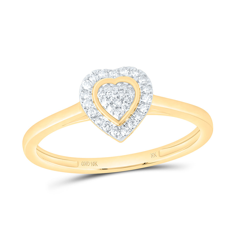 1/8CTW-NAT DIA NK FASHION HEART RING Daisy Joyeria