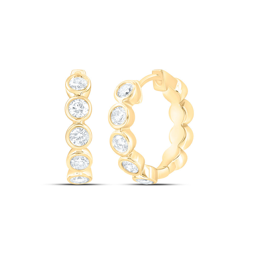 5/8CTW-NAT DIA CN FASHION HOOP EARRING Daisy Joyeria