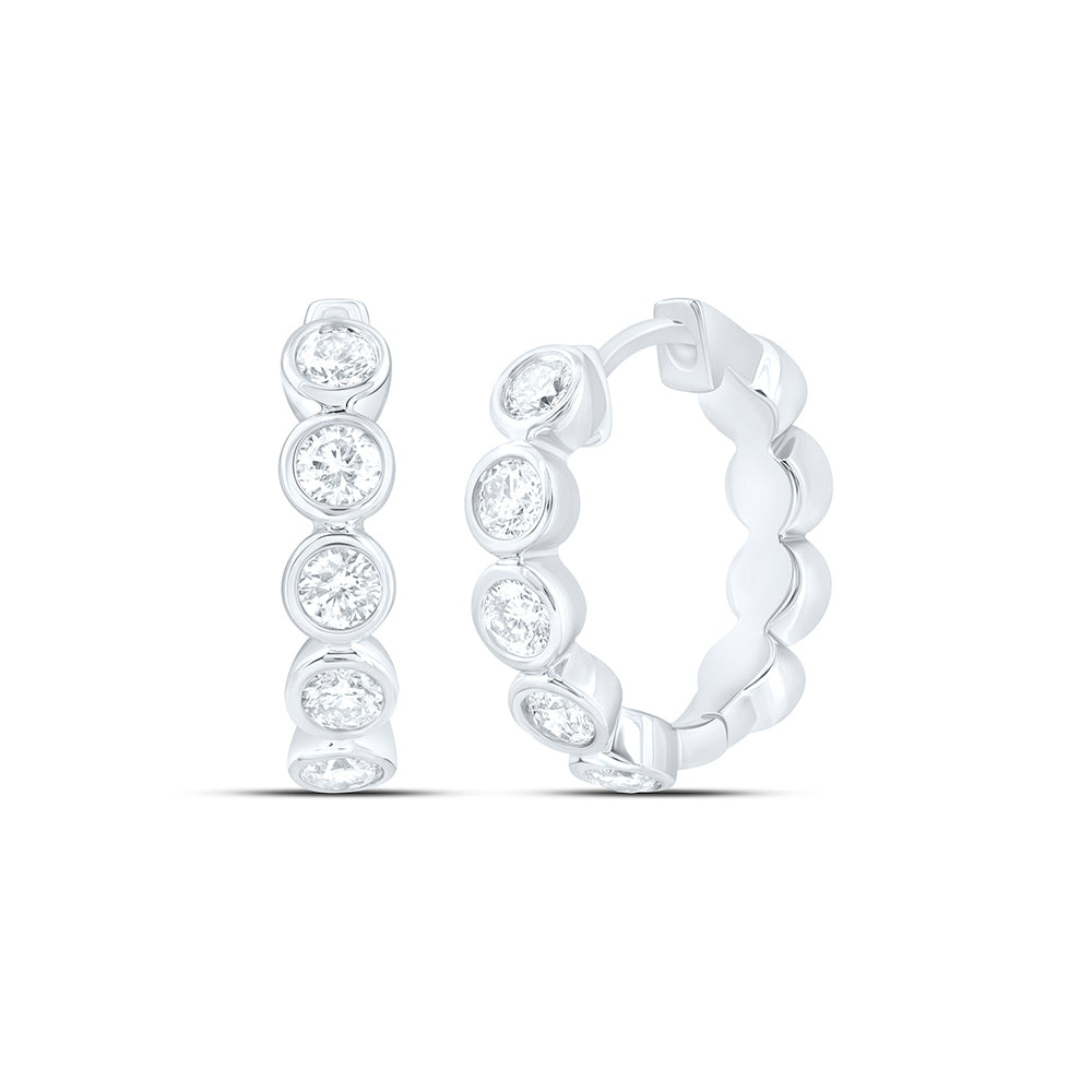 5/8CTW-NAT DIA CN FASHION HOOP EARRING Daisy Joyeria