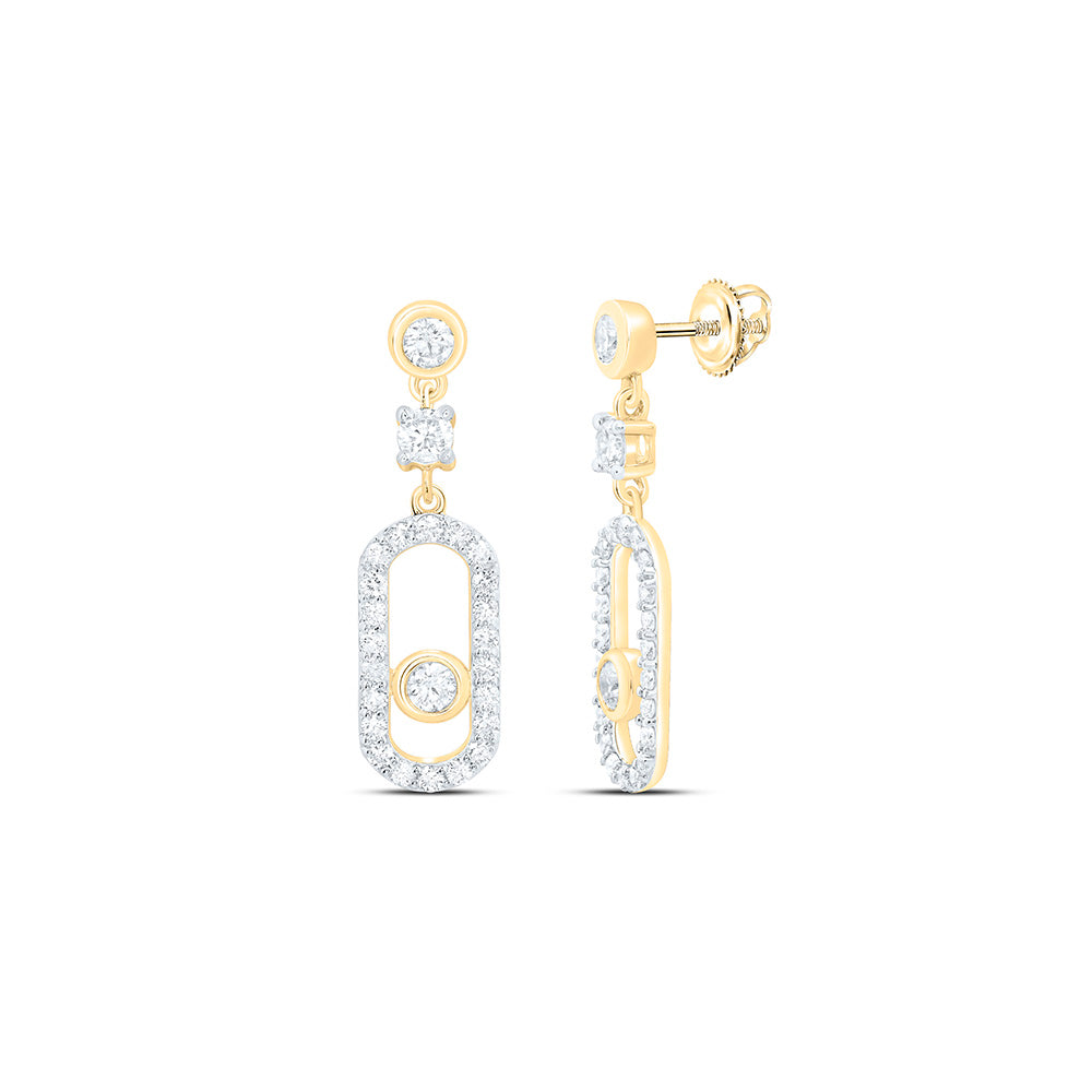 1CTW-NAT DIA CN FASHION DANGLING EARRING Daisy Joyeria