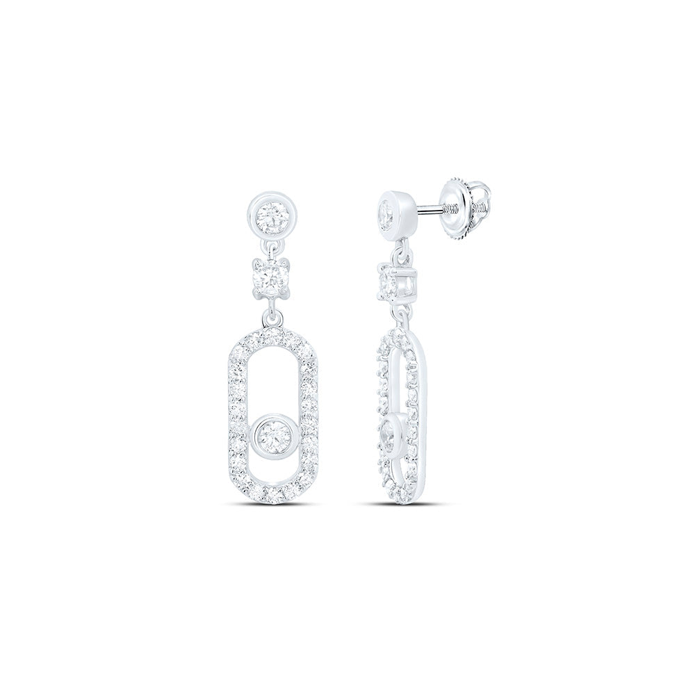 1CTW-NAT DIA CN FASHION DANGLING EARRING Daisy Joyeria
