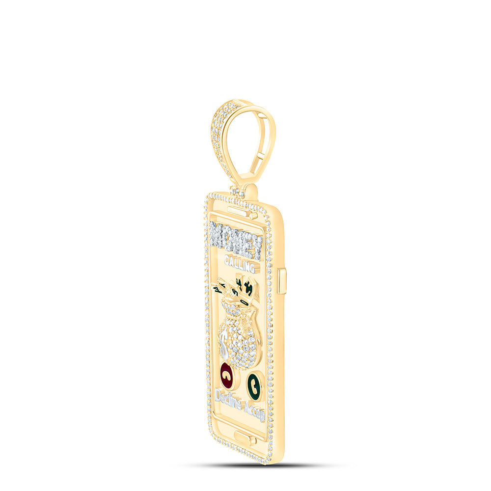 1CTW-NAT DIA NK MONEY CALLING MENS CHARM Daisy Joyeria