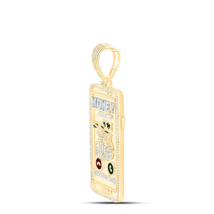 1CTW-NAT DIA NK MONEY CALLING MENS CHARM Daisy Joyeria