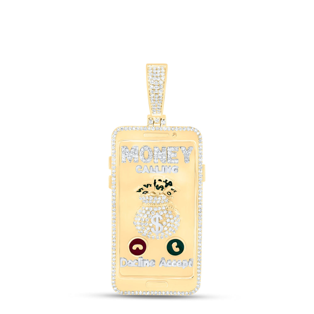 1CTW-NAT DIA NK MONEY CALLING MENS CHARM Daisy Joyeria