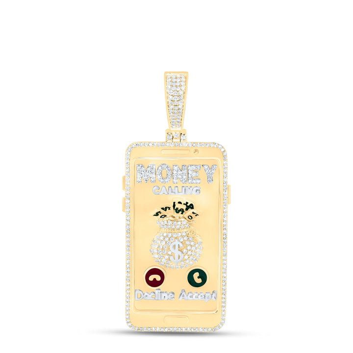 1CTW-NAT DIA NK MONEY CALLING MENS CHARM Daisy Joyeria