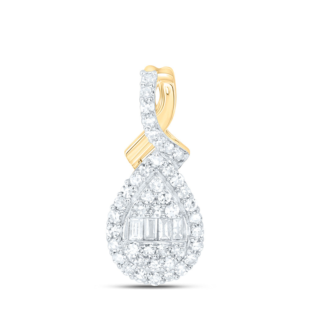 1/5CTW-NAT DIA NK FASHION PEAR PENDANT Daisy Joyeria