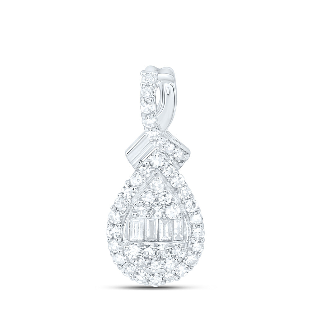 1/5CTW-NAT DIA NK FASHION PEAR PENDANT Daisy Joyeria