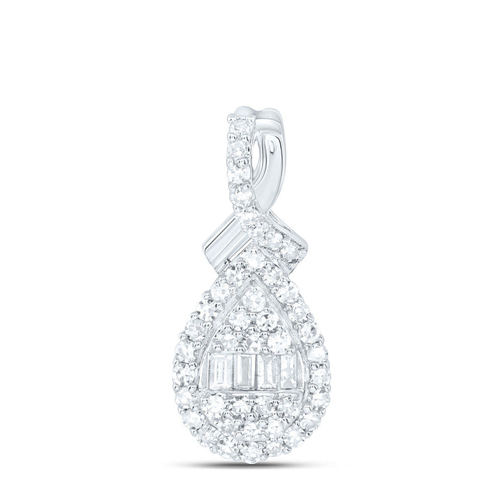 1/5CTW-NAT DIA NK FASHION PEAR PENDANT Daisy Joyeria