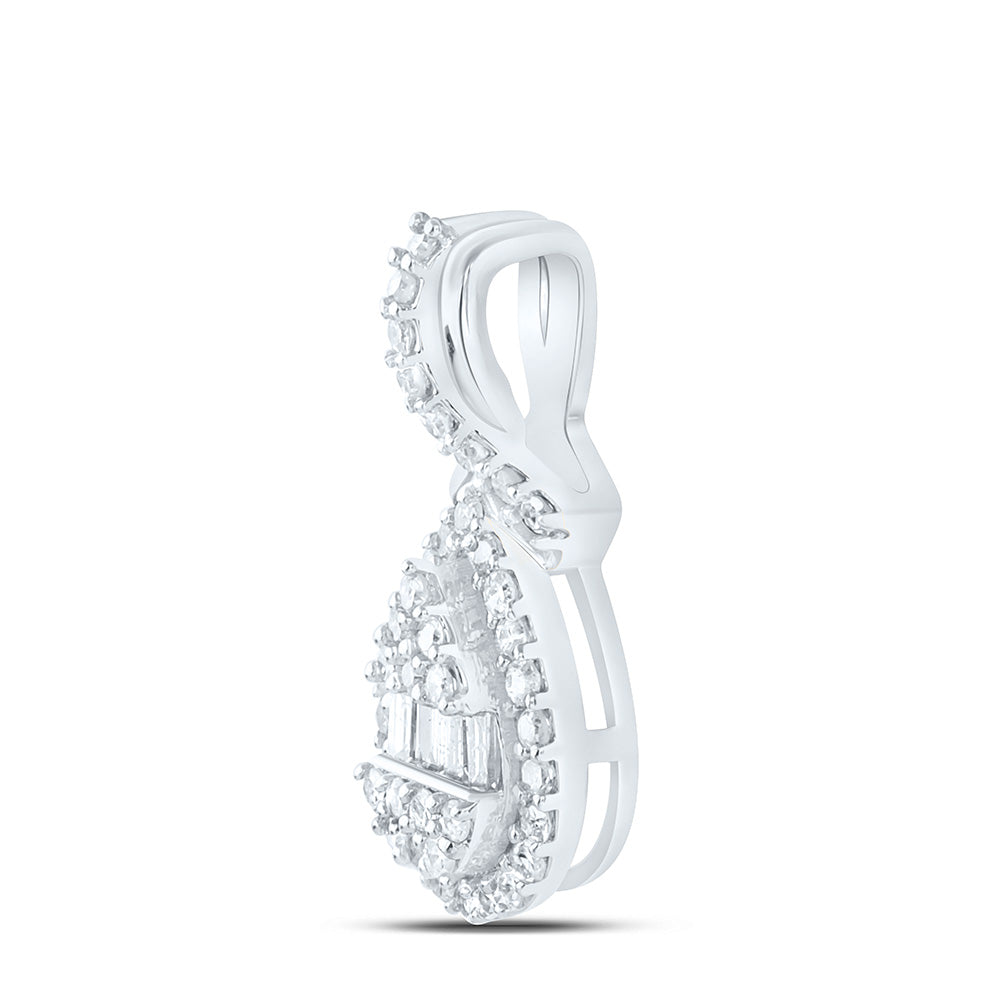 1/5CTW-NAT DIA NK FASHION PEAR PENDANT Daisy Joyeria