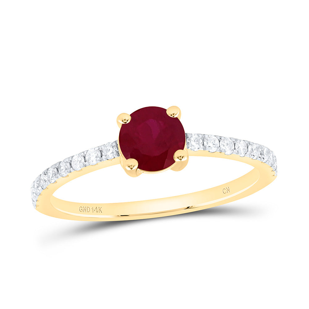 1/5CTW-NAT DIA CN 5MM RD-RU NAT GEM ROUND RING Daisy Joyeria