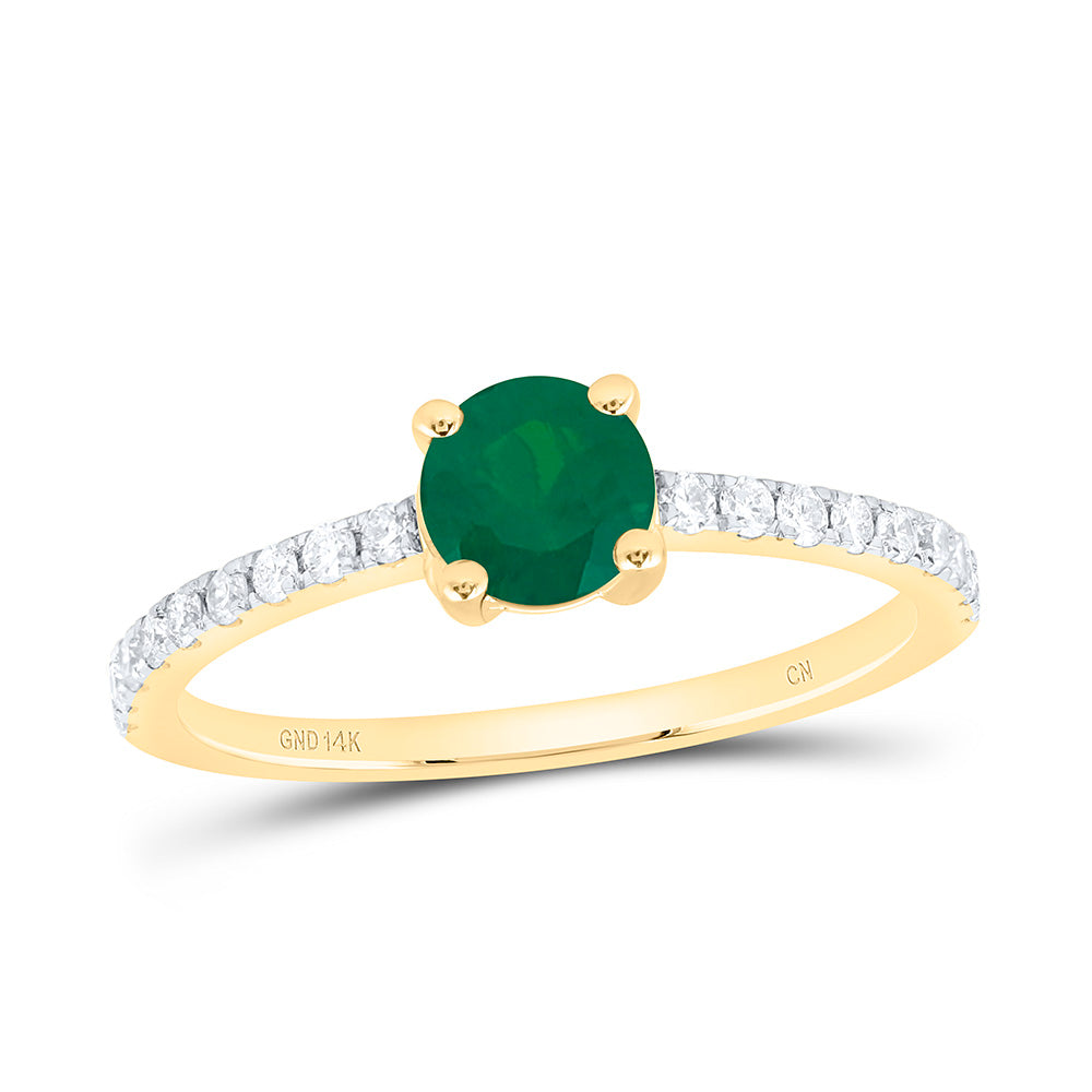 1/5CTW-NAT DIA CN 5MM RD-EM NAT GEM ROUND RING Daisy Joyeria