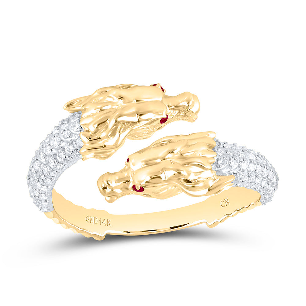 1/4CTW-NAT DIA CN FASHION DRAGON RING Daisy Joyeria