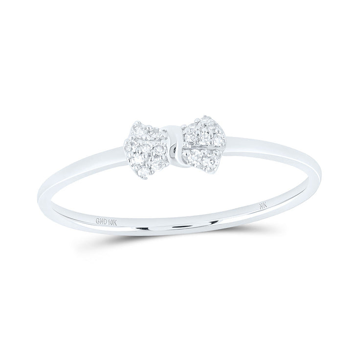 1/20CTW-NAT DIA NK GIFT BOW RING Daisy Joyeria