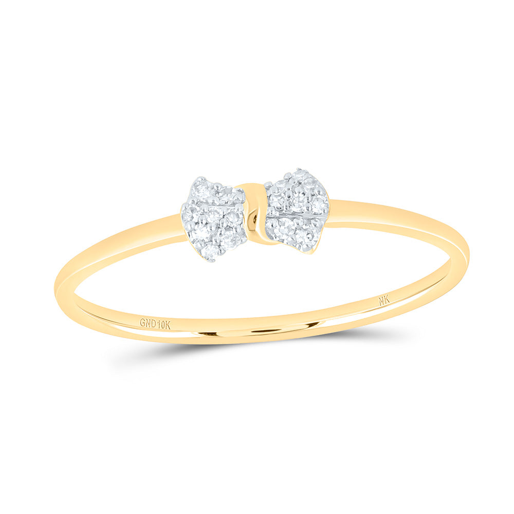 1/20CTW-NAT DIA NK GIFT BOW RING Daisy Joyeria