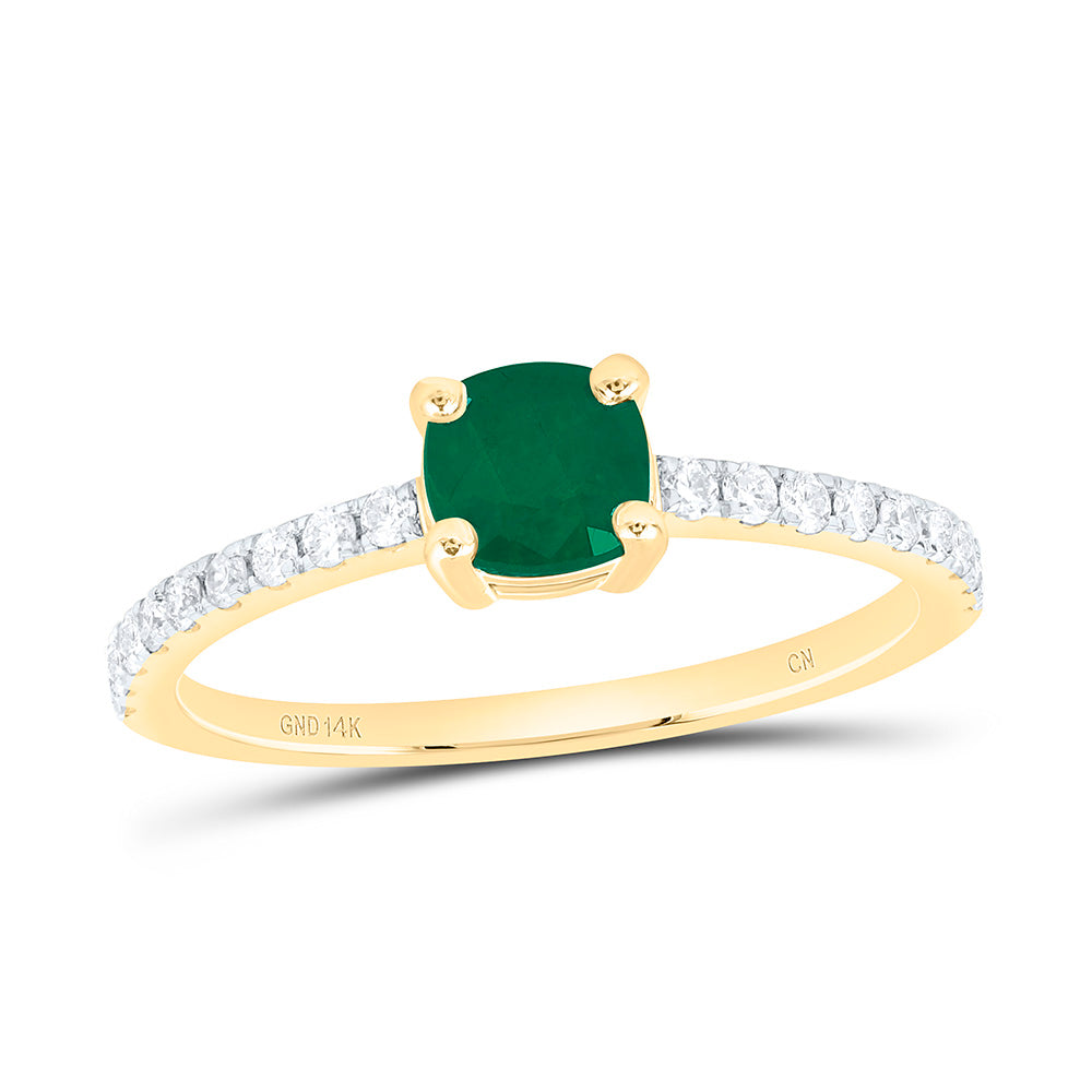 1/5CTW-NAT DIA CN 4.9MM CU-EM NAT GEM CUSHION RING Daisy Joyeria