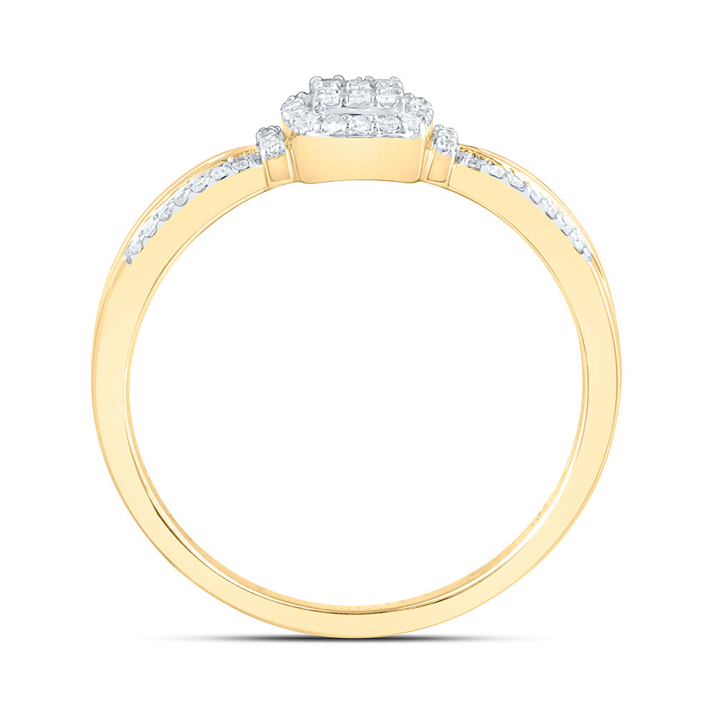 1/6CTW-NAT DIA NK FASHION CUSHION RING Daisy Joyeria
