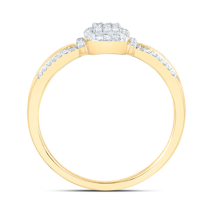 1/6CTW-NAT DIA NK FASHION CUSHION RING Daisy Joyeria