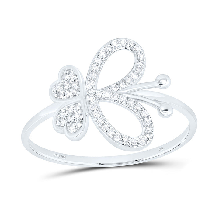 1/6CTW-NAT DIA NK FASHION BUTTERFLY RING Daisy Joyeria