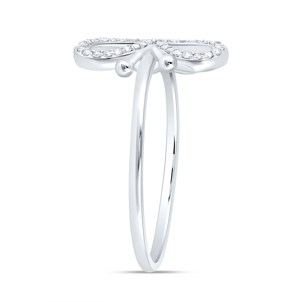 1/6CTW-NAT DIA NK FASHION BUTTERFLY RING Daisy Joyeria